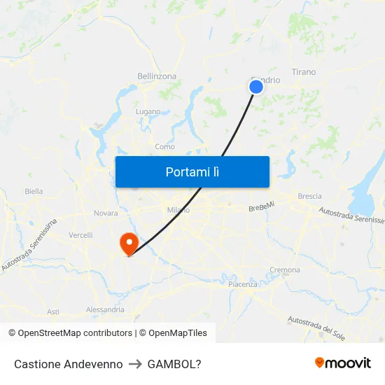 Castione Andevenno to GAMBOL? map
