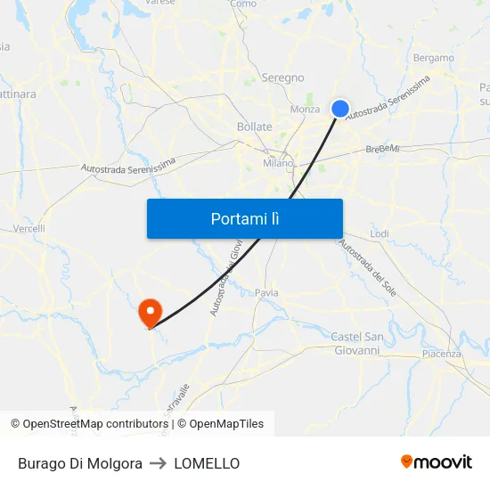 Burago Di Molgora to LOMELLO map