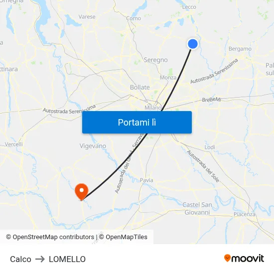 Calco to LOMELLO map
