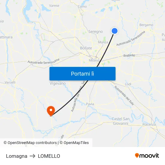 Lomagna to LOMELLO map