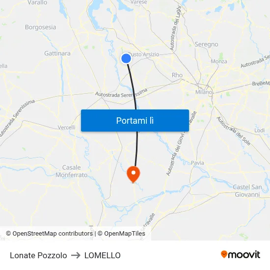 Lonate Pozzolo to LOMELLO map