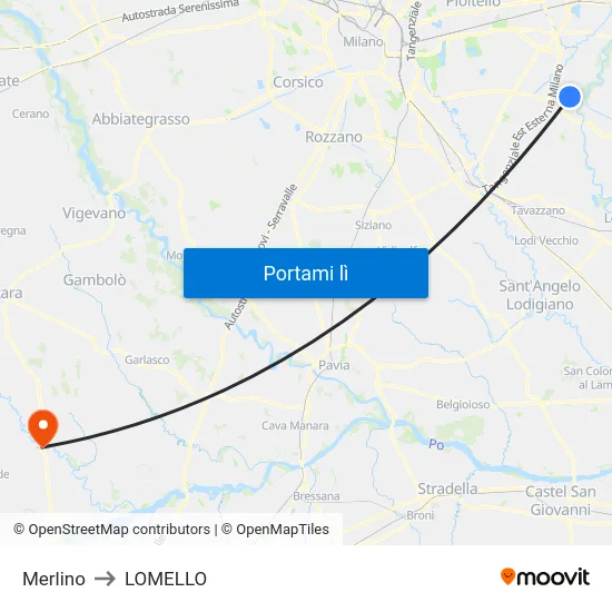 Merlino to LOMELLO map