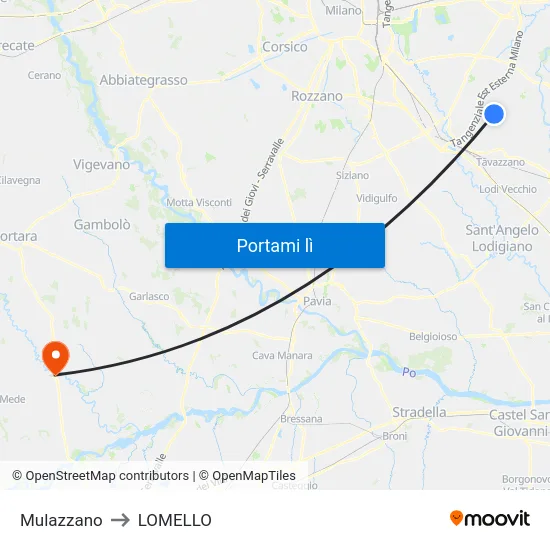 Mulazzano to LOMELLO map