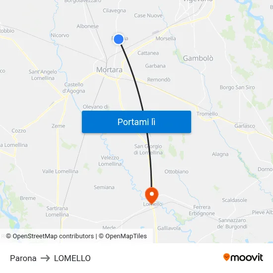 Parona to LOMELLO map