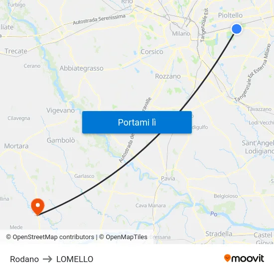 Rodano to LOMELLO map