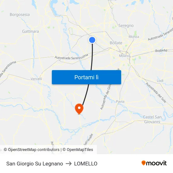 San Giorgio Su Legnano to LOMELLO map