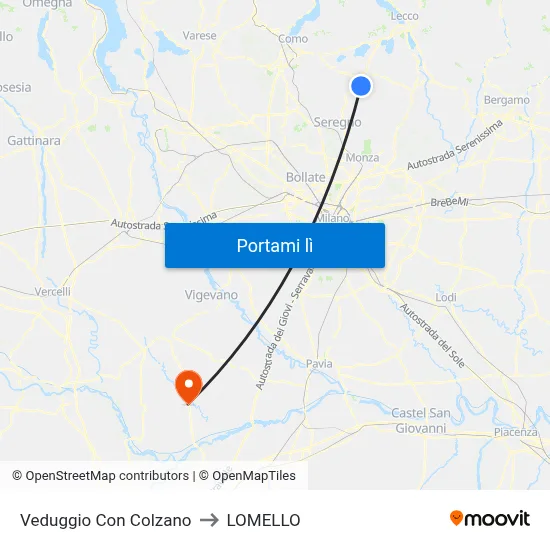 Veduggio Con Colzano to LOMELLO map