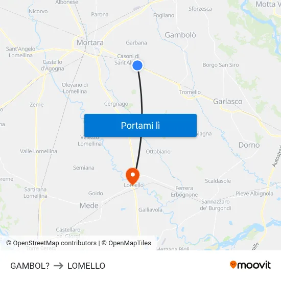 GAMBOL? to LOMELLO map