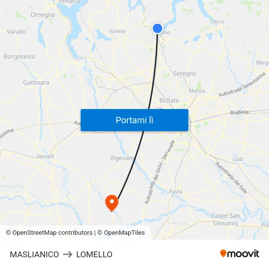 MASLIANICO to LOMELLO map