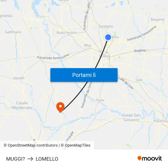 MUGGI? to LOMELLO map