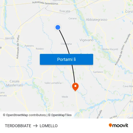 TERDOBBIATE to LOMELLO map