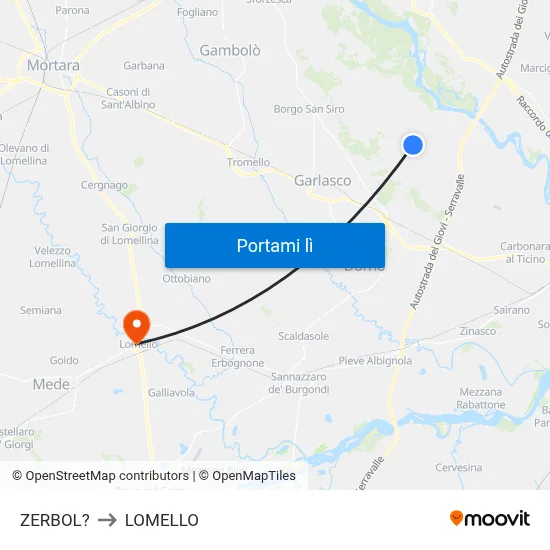 ZERBOL? to LOMELLO map