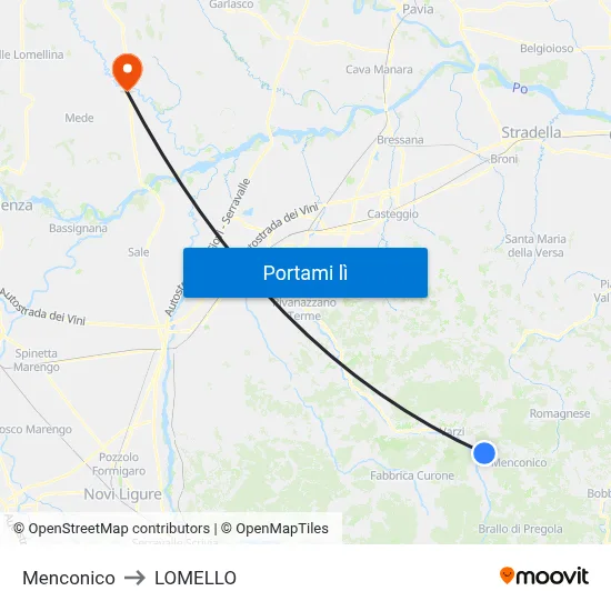 Menconico to LOMELLO map
