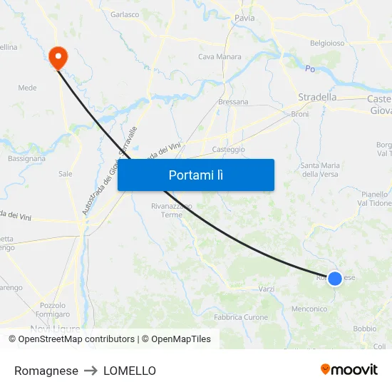 Romagnese to LOMELLO map