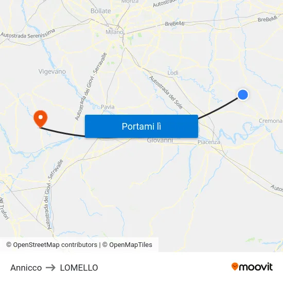 Annicco to LOMELLO map