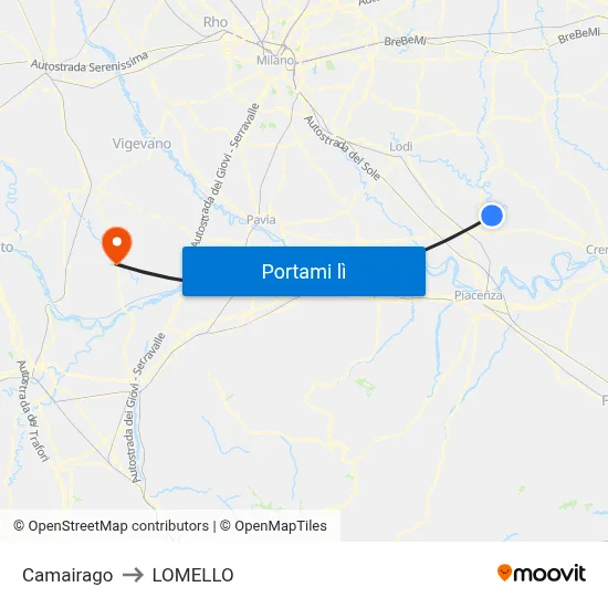 Camairago to LOMELLO map