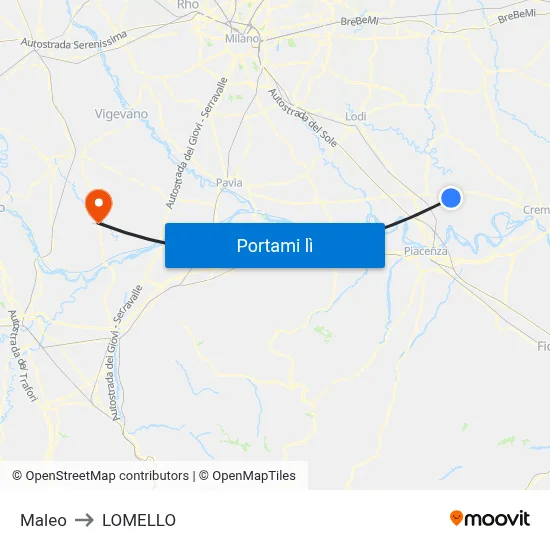 Maleo to LOMELLO map