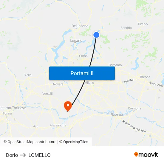 Dorio to LOMELLO map