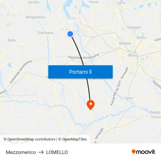 Mezzomerico to LOMELLO map
