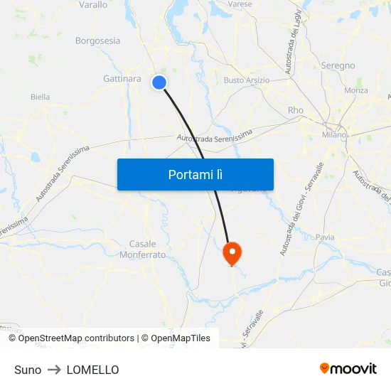 Suno to LOMELLO map