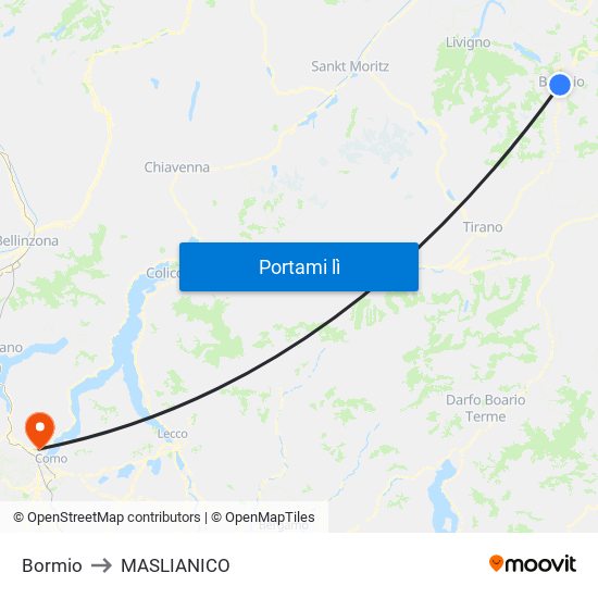 Bormio to MASLIANICO map