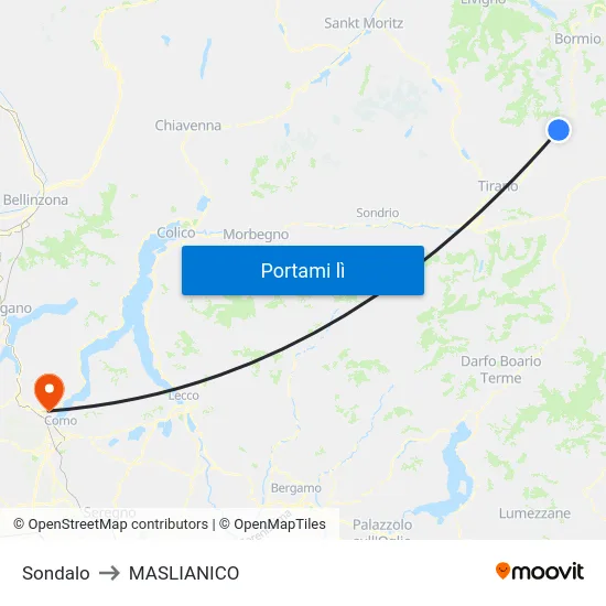 Sondalo to MASLIANICO map