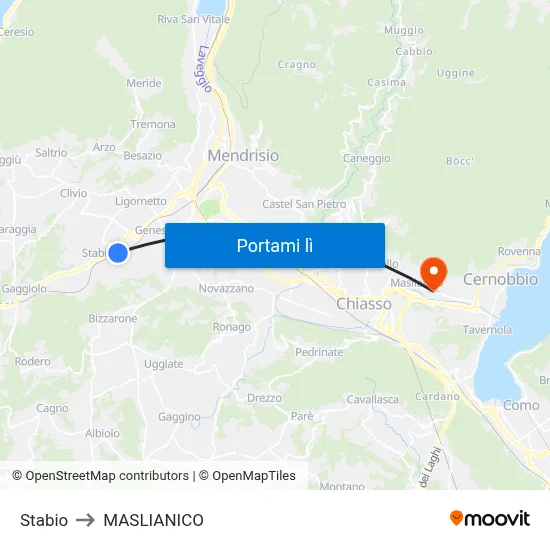 Stabio to MASLIANICO map