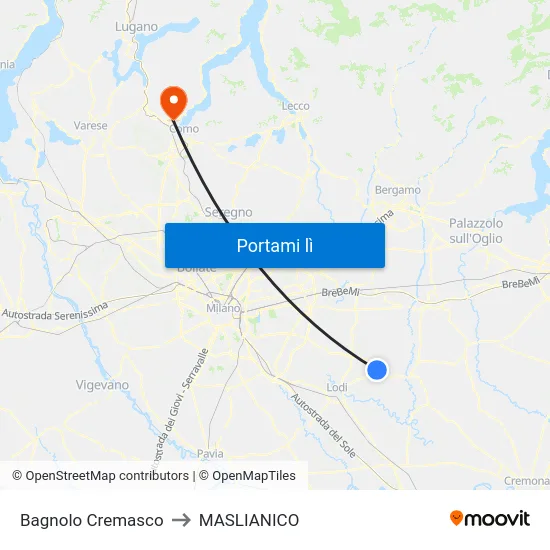 Bagnolo Cremasco to MASLIANICO map