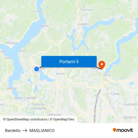 Bardello to MASLIANICO map