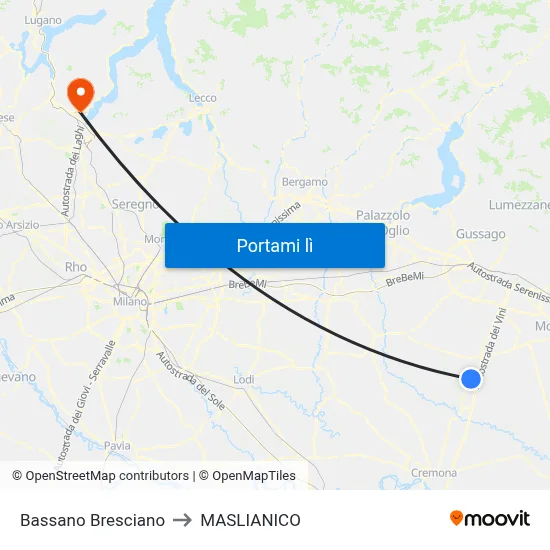 Bassano Bresciano to MASLIANICO map