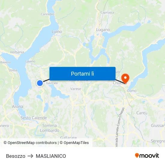 Besozzo to MASLIANICO map