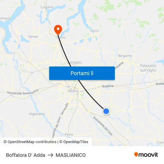 Boffalora D' Adda to MASLIANICO map