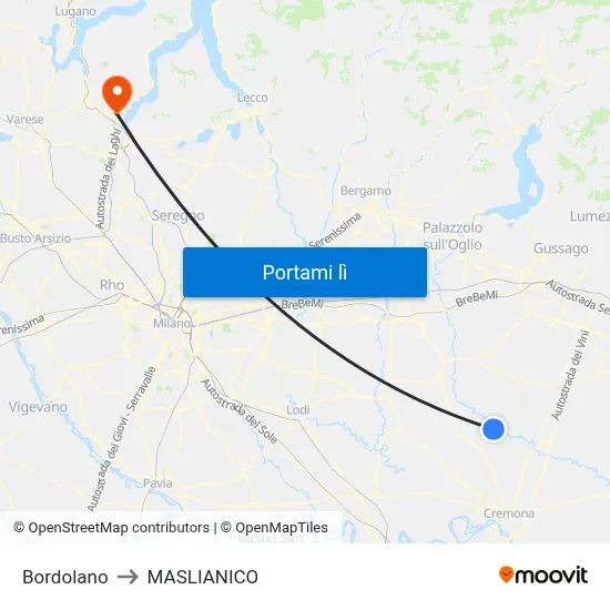 Bordolano to MASLIANICO map