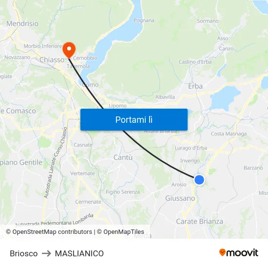 Briosco to MASLIANICO map