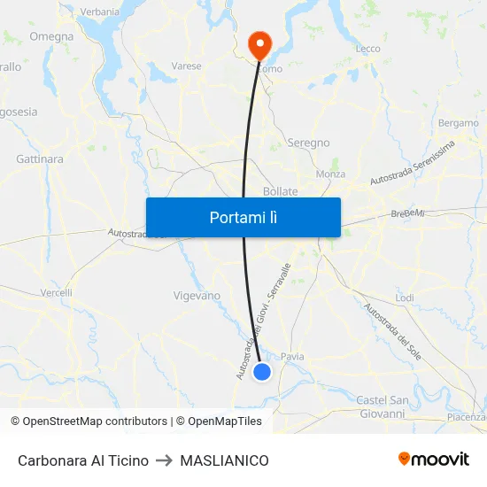 Carbonara Al Ticino to MASLIANICO map