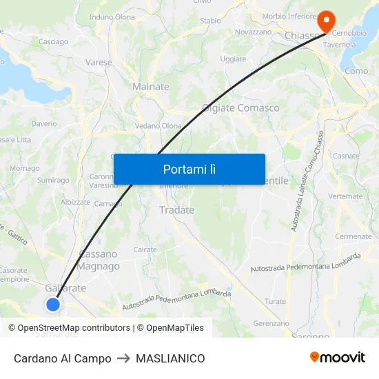 Cardano Al Campo to MASLIANICO map