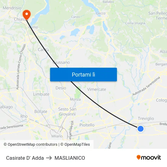 Casirate D' Adda to MASLIANICO map