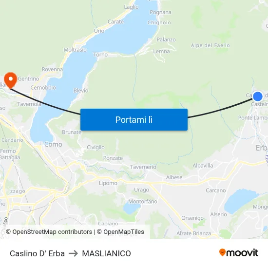 Caslino D' Erba to MASLIANICO map