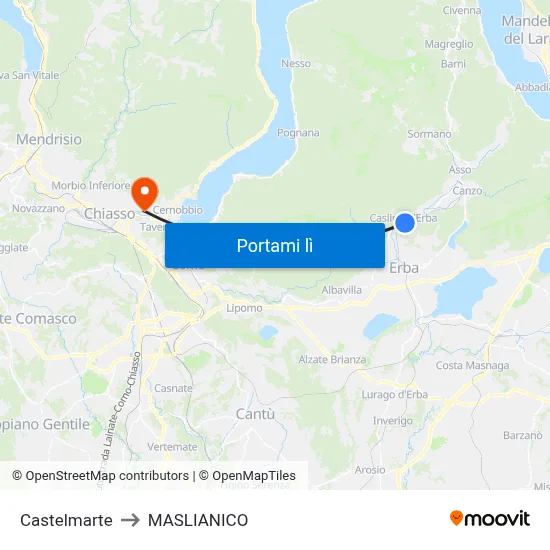 Castelmarte to MASLIANICO map