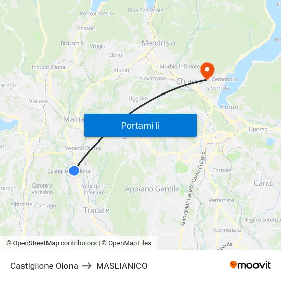 Castiglione Olona to MASLIANICO map