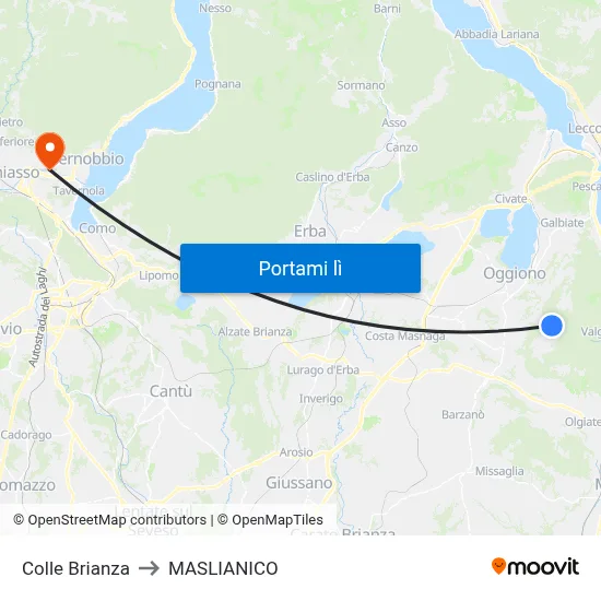 Colle Brianza to MASLIANICO map