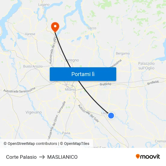 Corte Palasio to MASLIANICO map