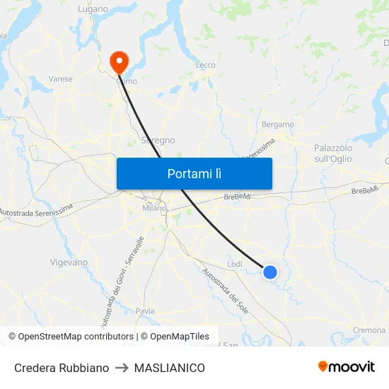 Credera Rubbiano to MASLIANICO map