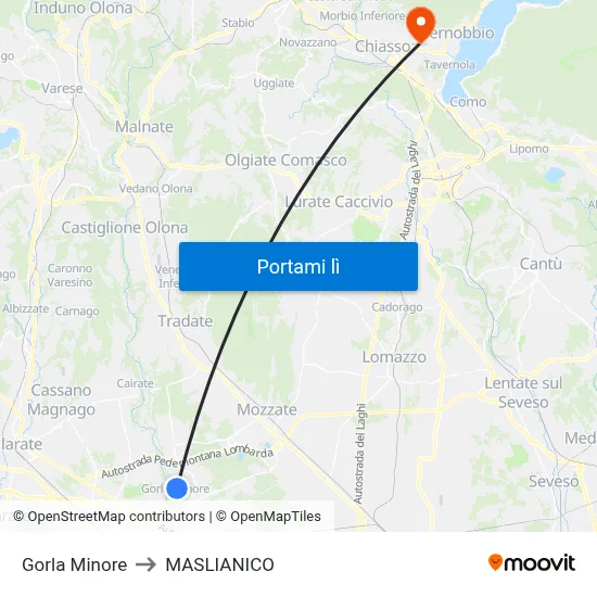 Gorla Minore to MASLIANICO map
