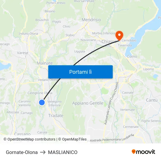 Gornate-Olona to MASLIANICO map