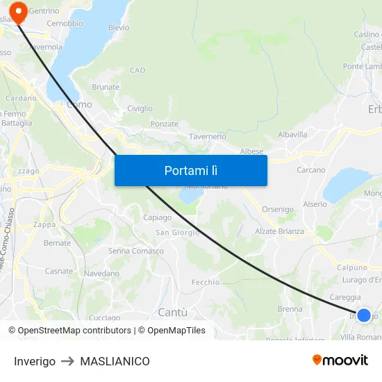 Inverigo to MASLIANICO map