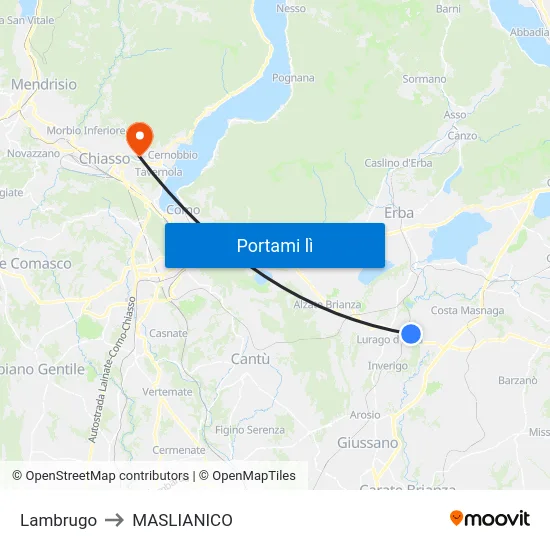 Lambrugo to MASLIANICO map