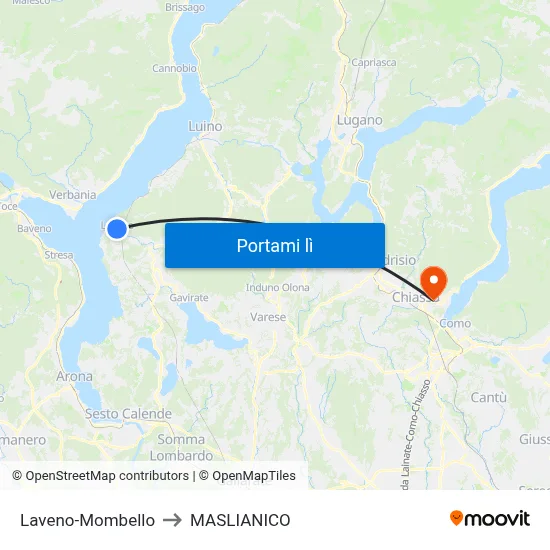 Laveno-Mombello to MASLIANICO map