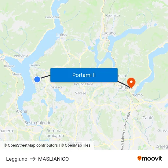 Leggiuno to MASLIANICO map