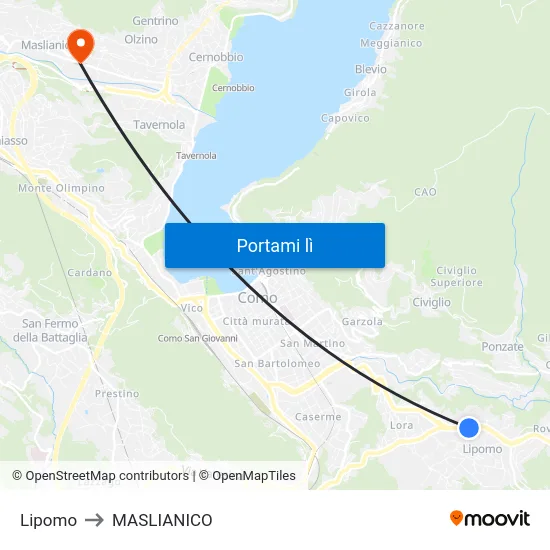 Lipomo to MASLIANICO map